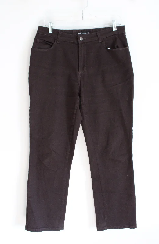 Lee Relaxed Fit Dark Brown Pants | 8 Short Elegant Silk Pants