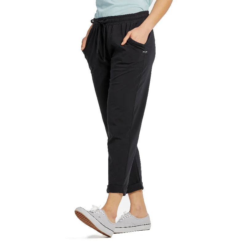 Life is Good. Women's Crusher-Flex Pant, Jet Black Relaxed High-Waist Trousers