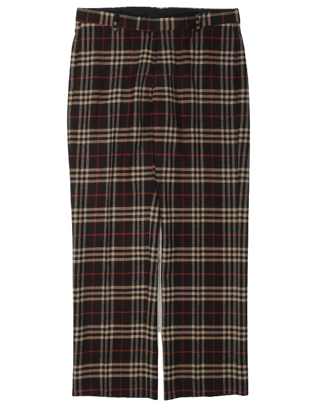 Plaid Pants Relaxed Lounge Trousers