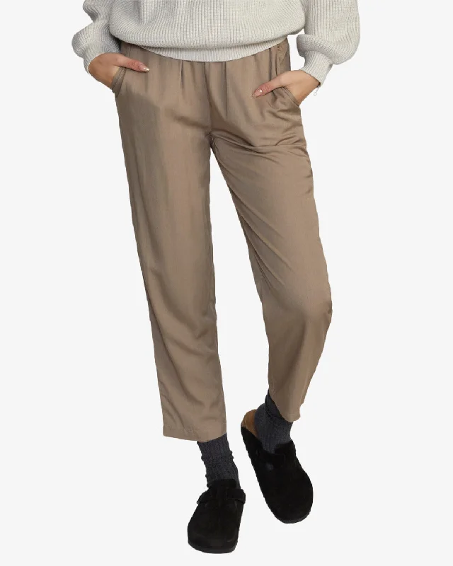 New Yume Beach Pants - Dark Khaki Comfortable Pleated Pants