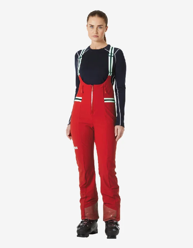 W AVANTI SOFTSHELL BIB PANT, Red Classic Bootcut Trousers