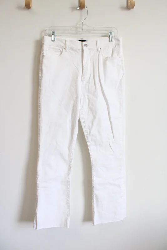 Ann Taylor The Boot Crop White Pants | 8 Sleek Black Pants