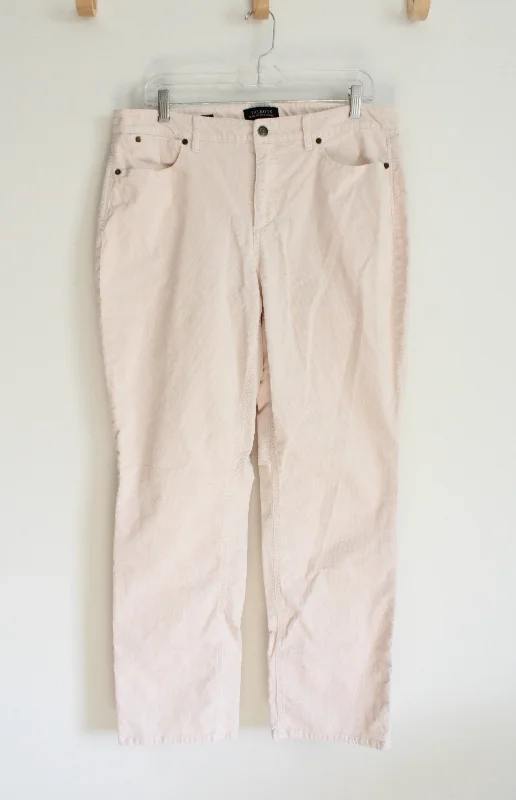 Talbots Flawless Five-Pocket Straight Curvy Cream Corduroy Pants | 14 Casual Track Pants