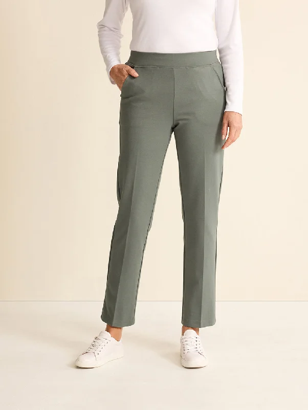 Moda Straight Leg Short Length Pant Relaxed Fit Trousers