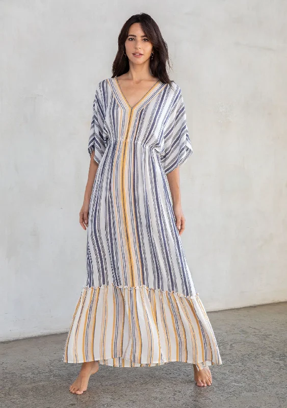 Sun Burst Maxi Dress Stylish V-Neck Maxi Dress