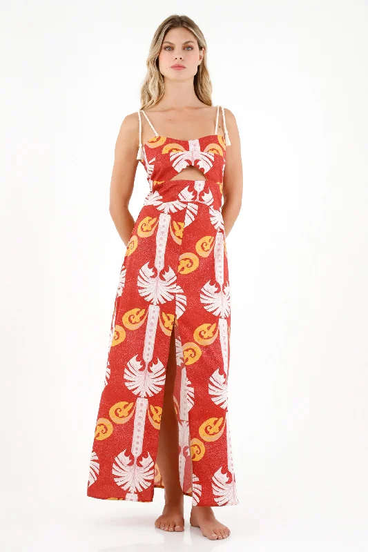 Women's Printed Maxi Dress Comfortable Fitted Maxi Dress