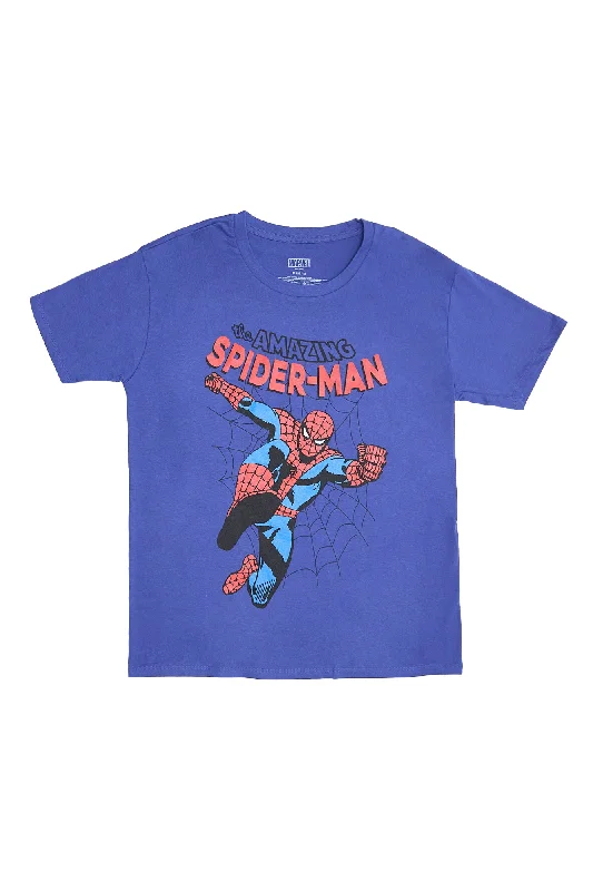 The Amazing Spider-Man Graphic Relaxed Tee Print Jacquard Patchwork