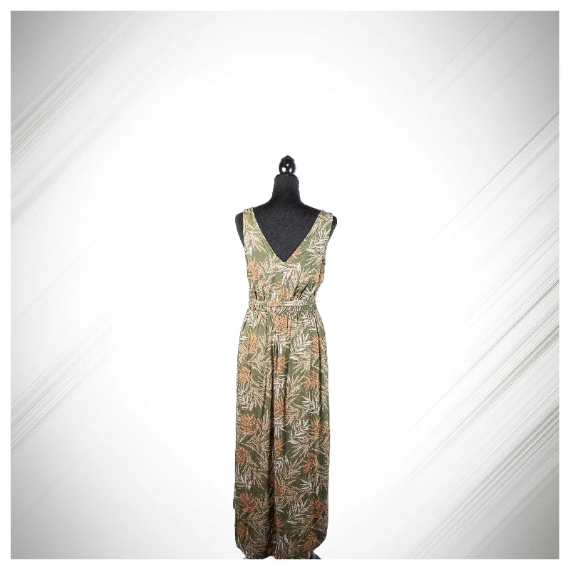 A New Day Women's Floral Print Sleeveless V-Neck Maxi Dress - Olive Floral - Stylish Longline Maxi Dress