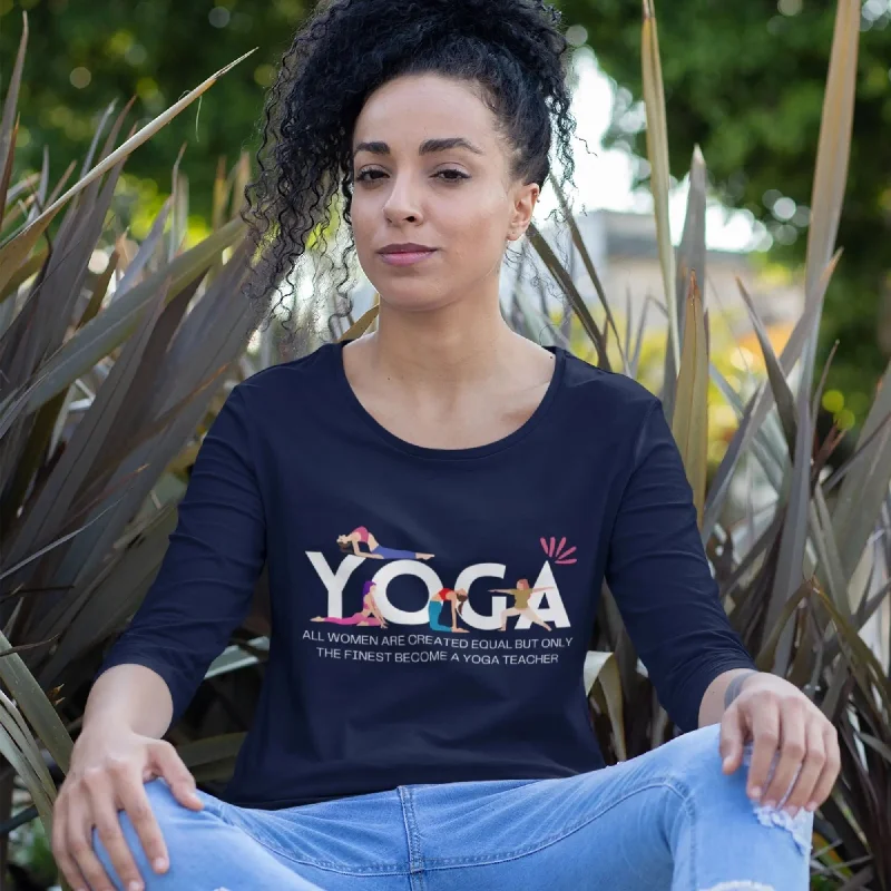 Yoga Women’s 3/4th Sleeve T-Shirt V-Neck T-Shirt Long Sleeve Cotton