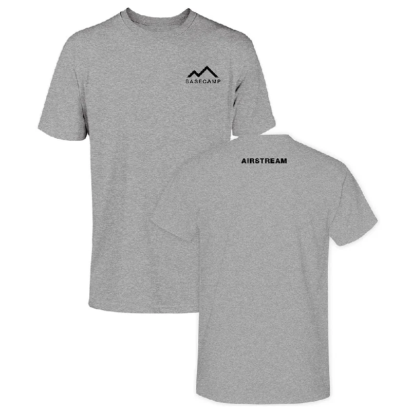 Airstream Basecamp Chest Logo T-Shirt Notch Collar Peter Pan Collar Cowl Neck