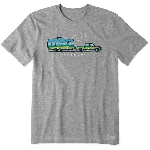 Airstream Spring Camper Unisex Crew Neck T-Shirt by Life is Good® Chenille Brocade Lace