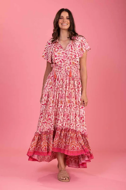 Alvin Maxi Dress Pink Boho Classic A-Line Maxi Dress