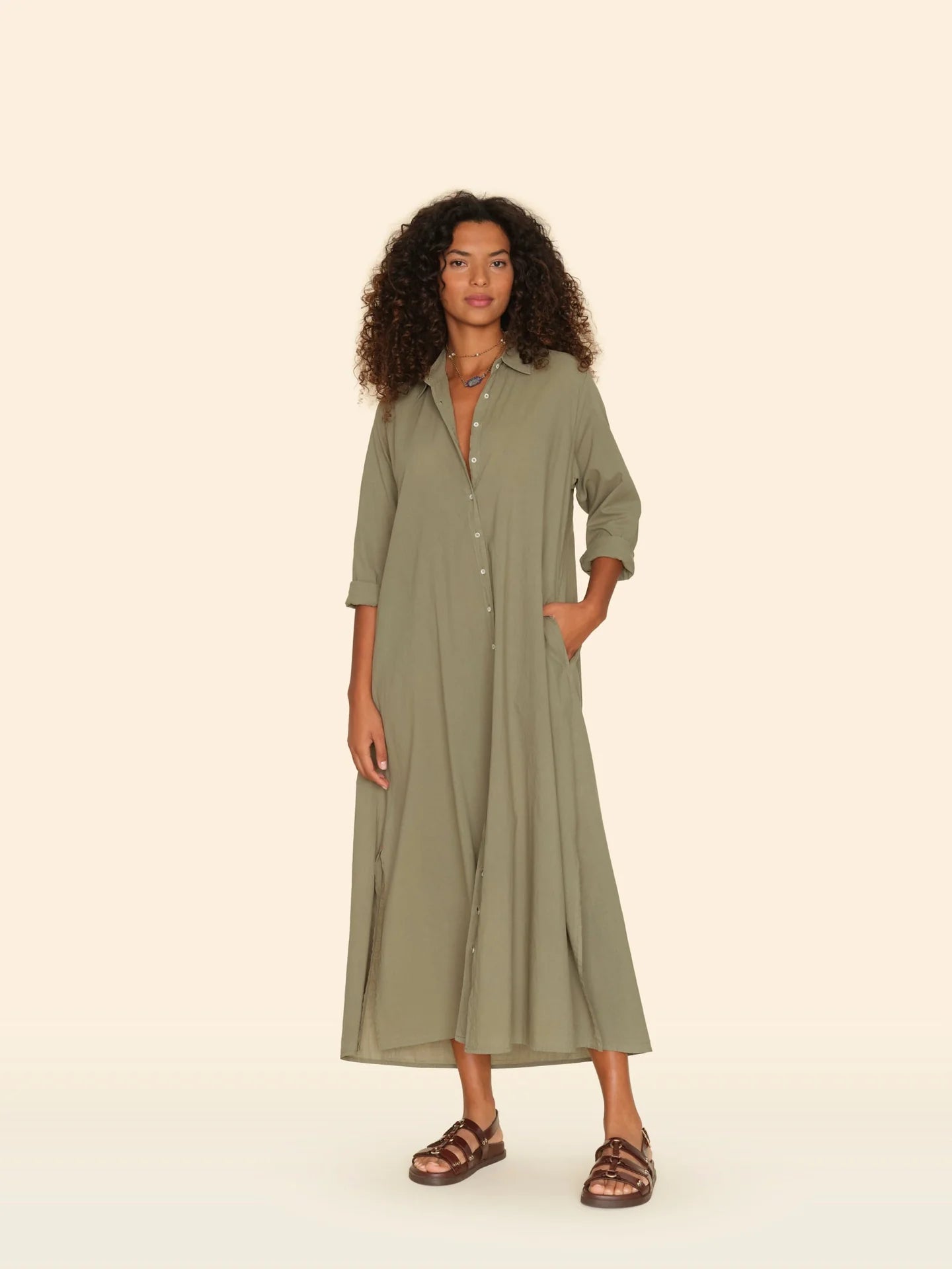 BODEN Maxi Dress in Green Army Elegant Lace Maxi Dress