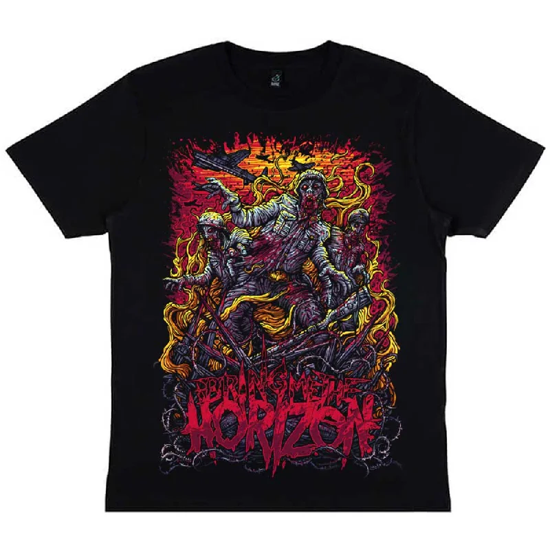 BRING ME THE HORIZON Attractive T-Shirt, Zombie Army Zippered Buttoned Snapped