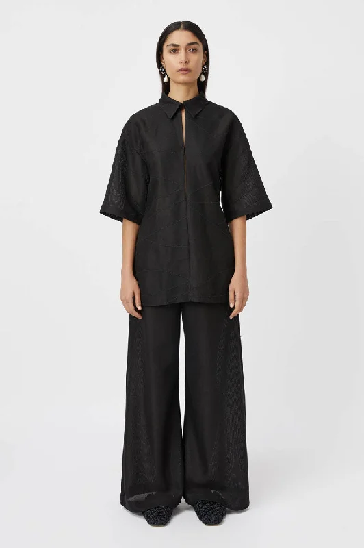 Camilla and Marc Cadence Shirt - Black Cashmere Blend Cotton Blend Poly Blend