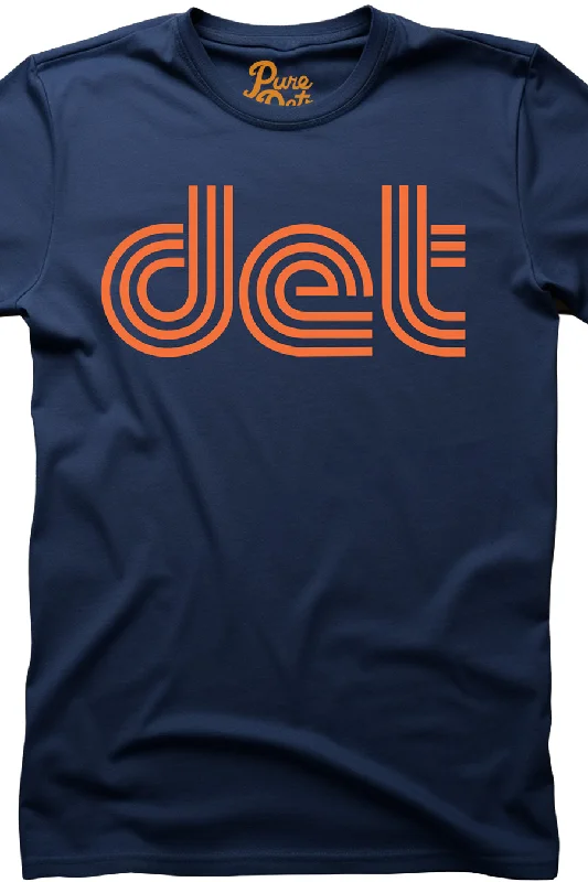 Det Unisex T-shirt - Navy + Orange Plaid T-Shirt Polka Dot Checkered