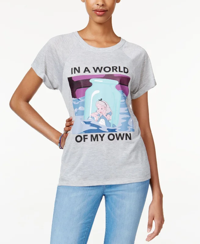 Disney Womens Alice'S World Graphic T-Shirt Fashionable Trendy Casual