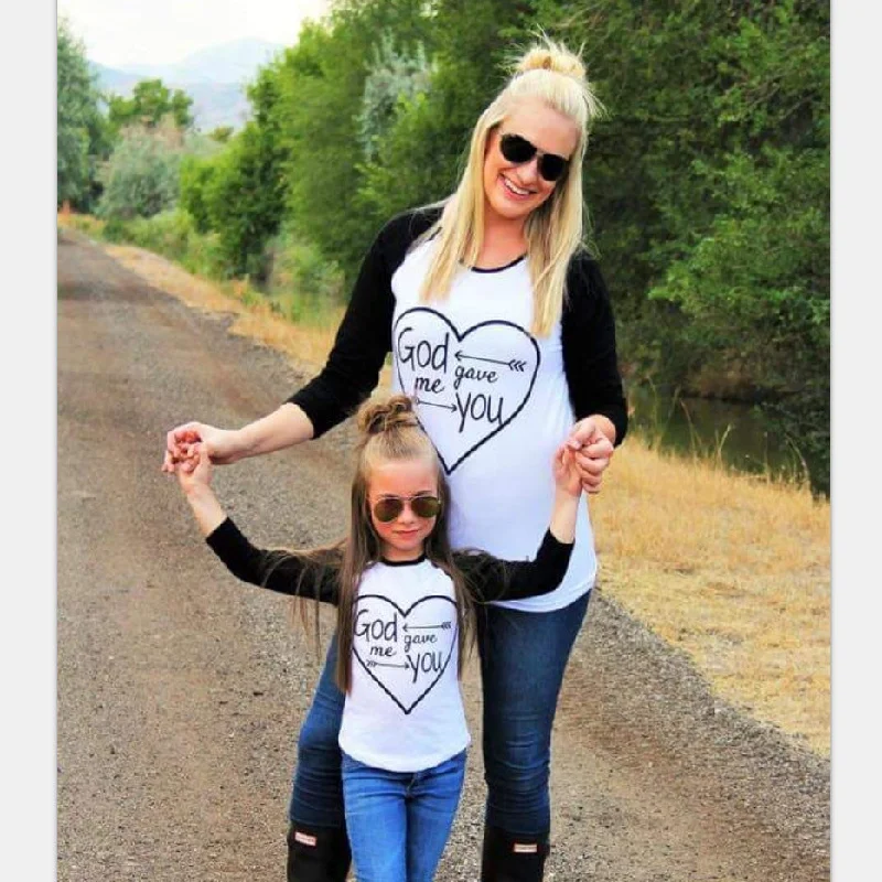 Family matching outfits mother daughter tshirt Jersey Fabric Tulle Fabric Batik Fabric