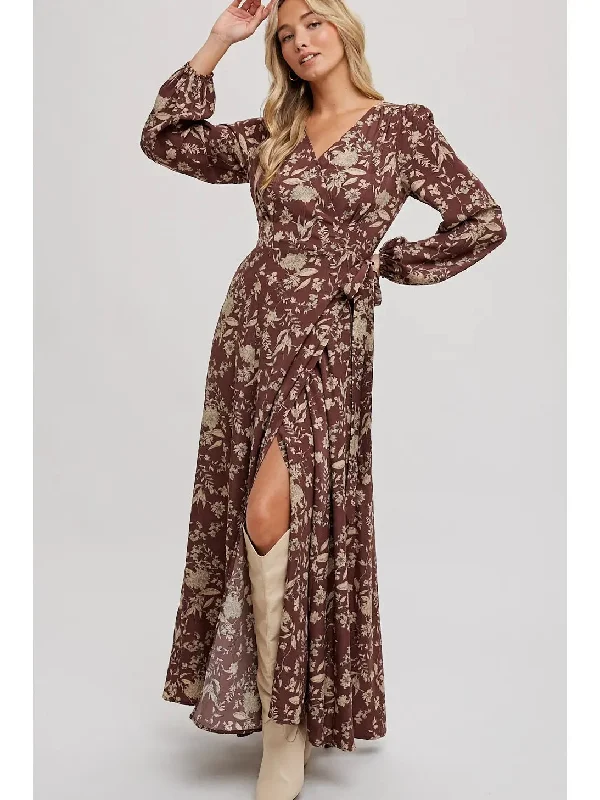 Floral Print Wrap Maxi Dress Chic Summer Floral Maxi Dress