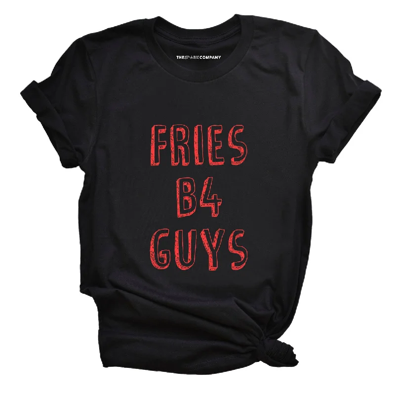 Fries Before Guys Feminist T-Shirt Cashmere Blend Cotton Blend Poly Blend