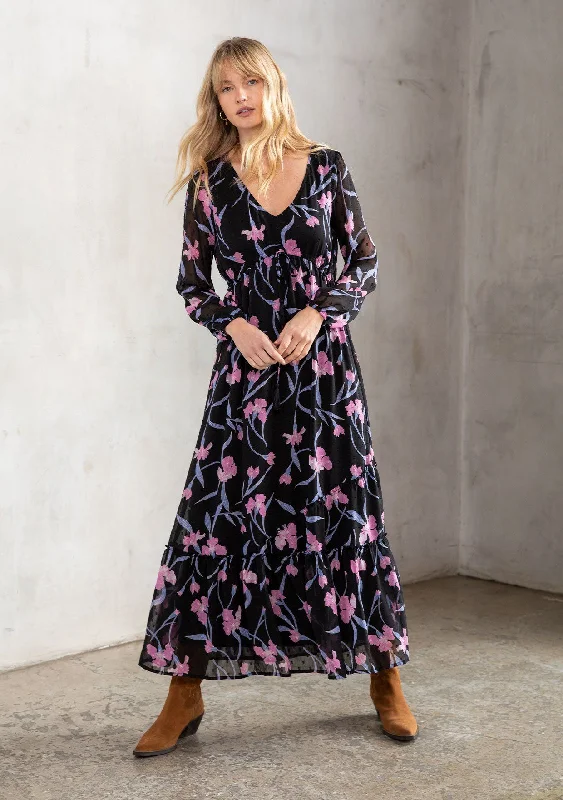 Garden Party Maxi Dress Elegant Silk Maxi Dress