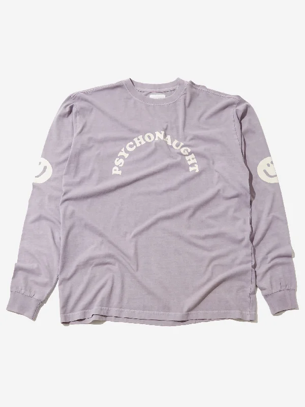 Goodhood Worldwide Psychonaut Long Sleeve T-Shirt - Keepsake Lilac Basic T-Shirt Crew Neck Short Sleeve