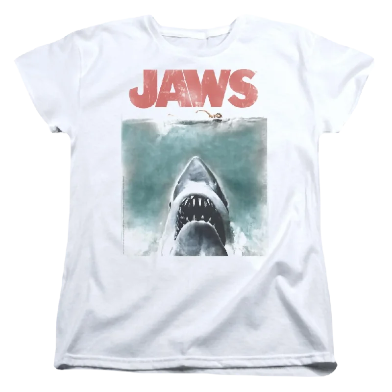 Jaws Vintage Poster Women's T-Shirt Anti-Shrink Durable Soft