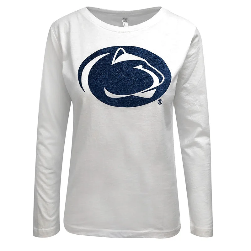 Ladies Glitter Nittany Lion Long Sleeve T-Shirt Casual Formal Business