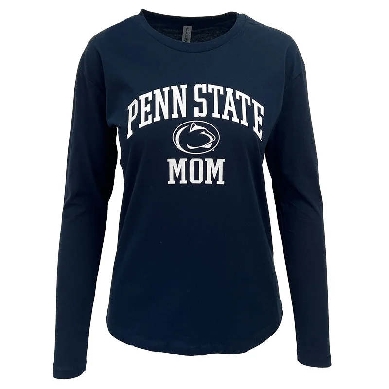 Ladies Penn State Mom Long Sleeve T-Shirt Ribbed T-Shirt High Neck Heavyweight