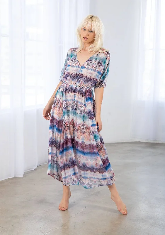 Landslide Sheer Maxi Dress Trendy Floral Print Maxi Dress