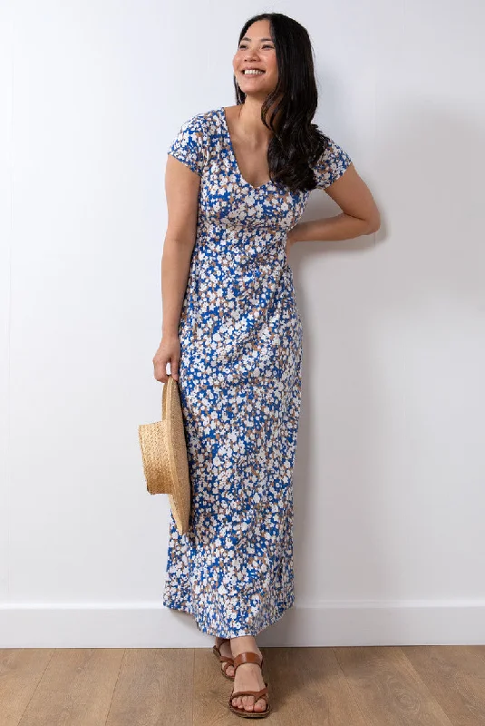 Lily & Me - Penelope Maxi Dress Confetti - Cobalt Fashionable High-Low Maxi Dress