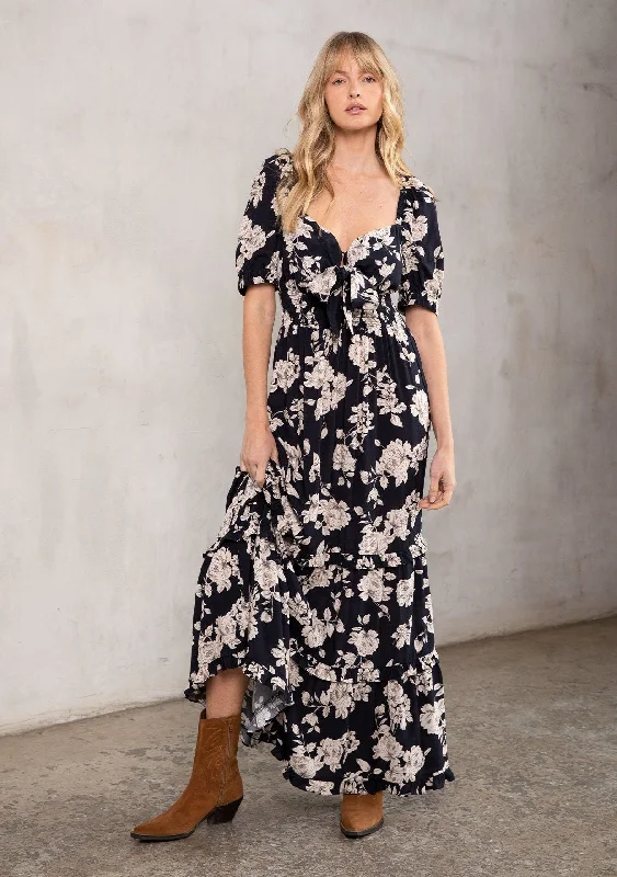 Moon Dance Tiered Maxi Dress Trendy Satin Maxi Dress