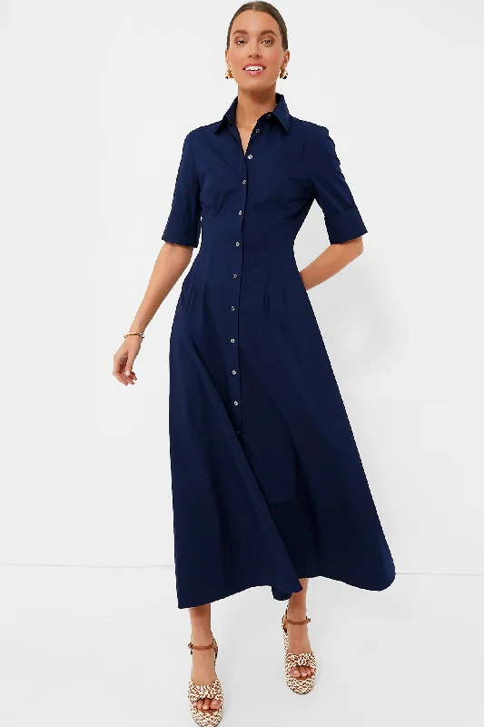 Navy Joan Maxi Dress Fashionable High-Low Maxi Dress