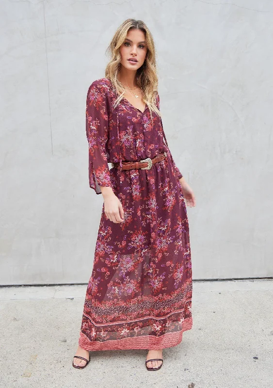 Poetry In Motion Floral Maxi Dress Comfortable Bohemian Maxi Dress