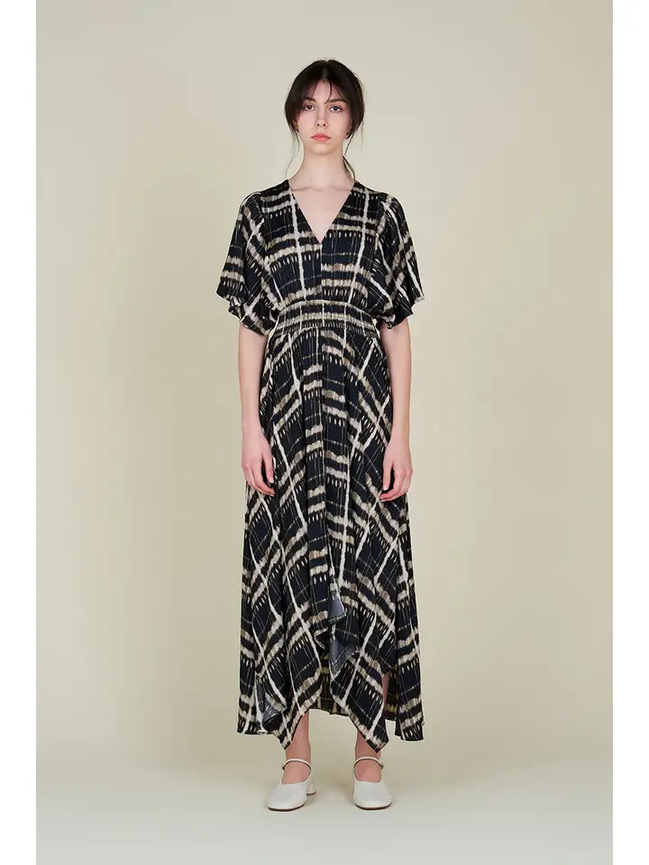 Printed Unbalanced Skirt Maxi Dress Trendy Maxi Dress with Straps