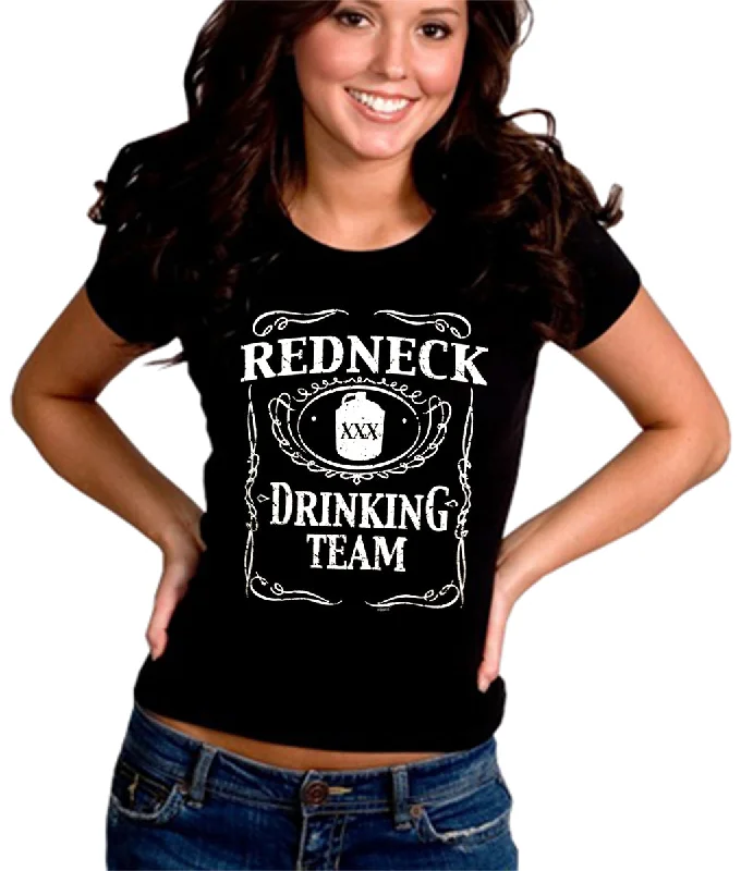 Redneck Drinking Team Girl's T-Shirt Solid Color Striped Floral