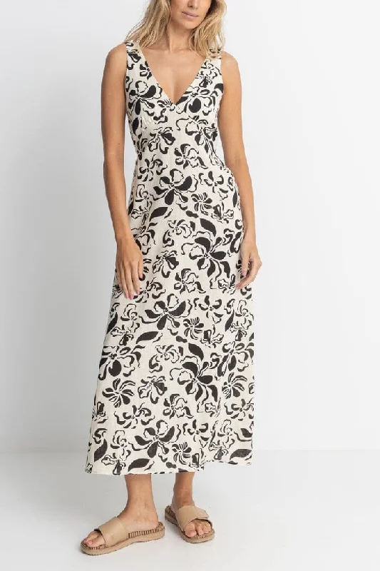 Rhythm Sundance Floral Maxi Dress Fashionable Maxi Dress with Fringe