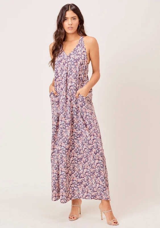 Sanni Spring Floral Maxi Dress Cozy Cold-Shoulder Maxi Dress