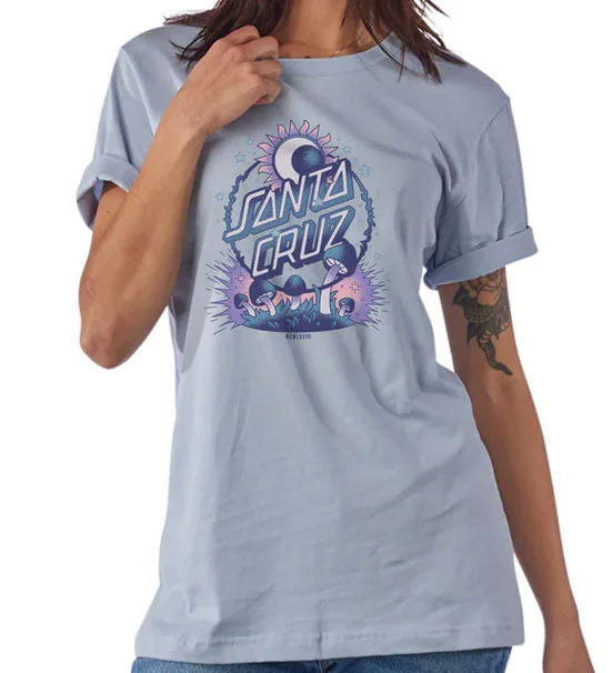 Santa Cruz - Women's Dark Arts Dot Tee | Light Blue Rayon Velvet Corduroy