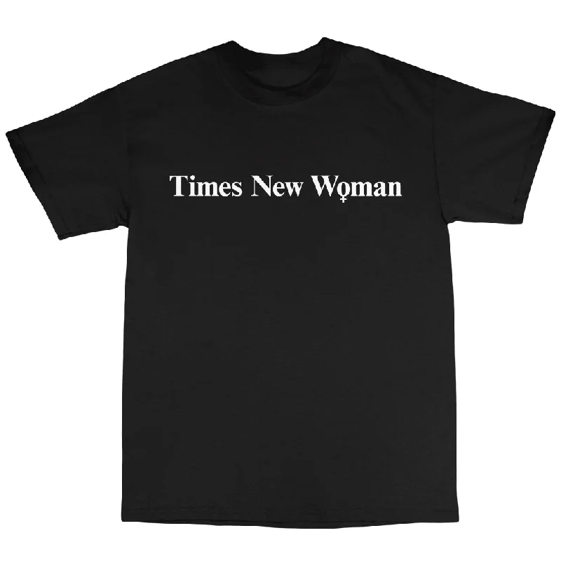 Times New Woman - Black T-Shirt Embroidered Appliqued Beaded