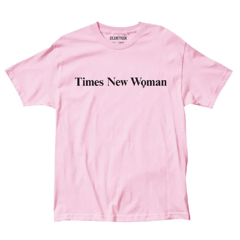 Times New Woman - Pink T-Shirt Notch Collar Peter Pan Collar Cowl Neck