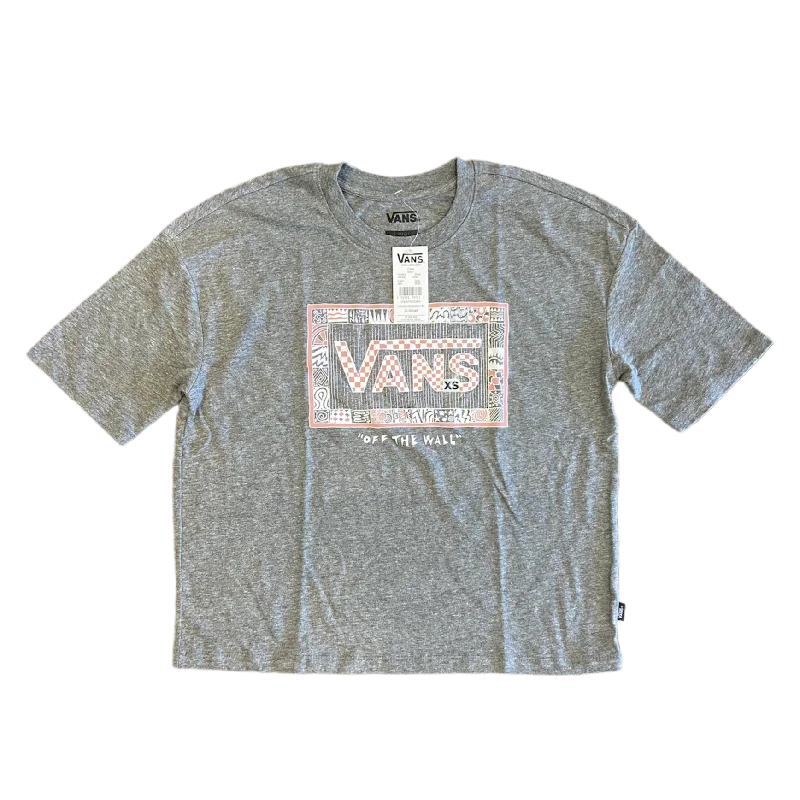 Vans Doodle box SS Crop Tee - Dark Heather Grey Hooded Caped Shawl Collar