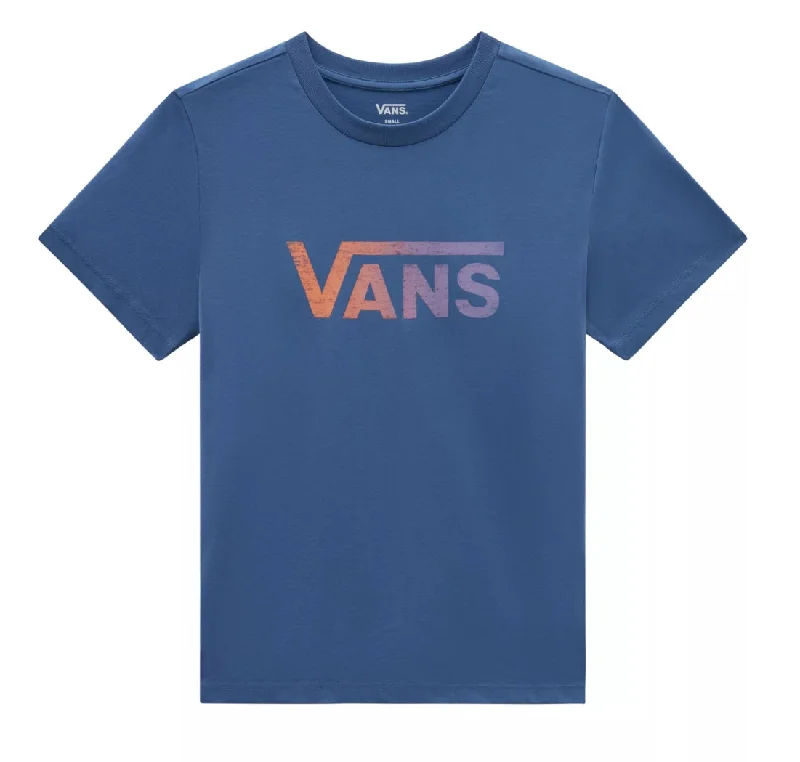 VANS Ladies Drop V Tee -BLUE Front Pockets Side Pockets Patch Pockets