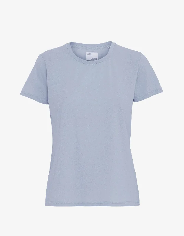 Women Light Organic Tee - Powder Blue Anti-Shrink Durable Soft