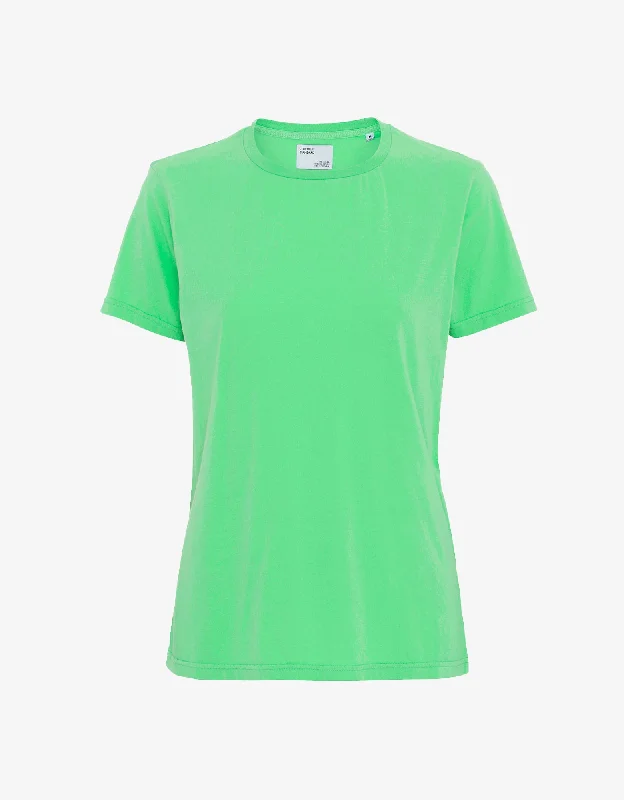 Women Light Organic Tee - Spring Green Front Pockets Side Pockets Patch Pockets