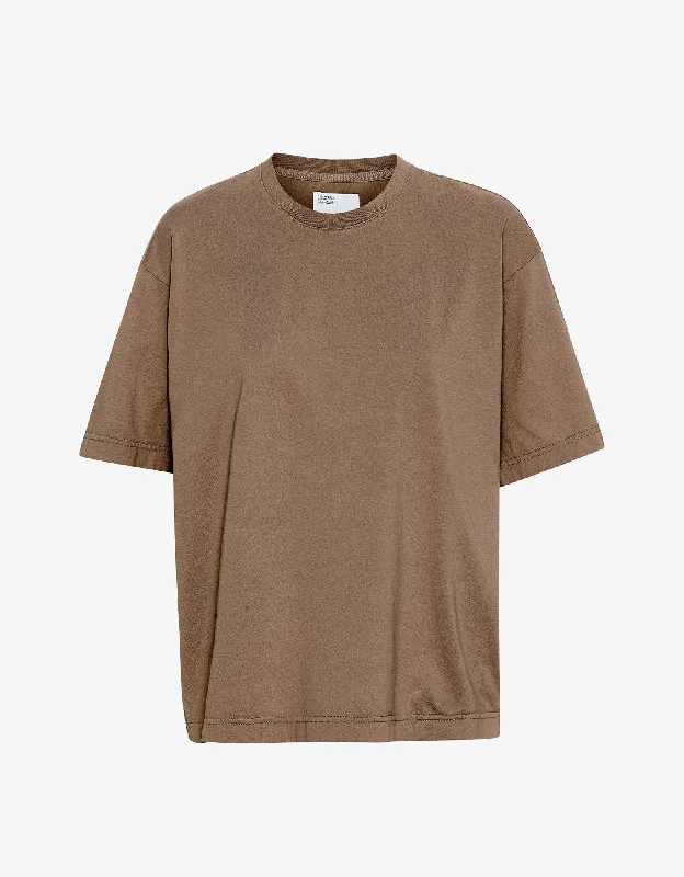 Oversized Organic T-Shirt - Sahara Camel Handmade Hand-knitted Hand-woven