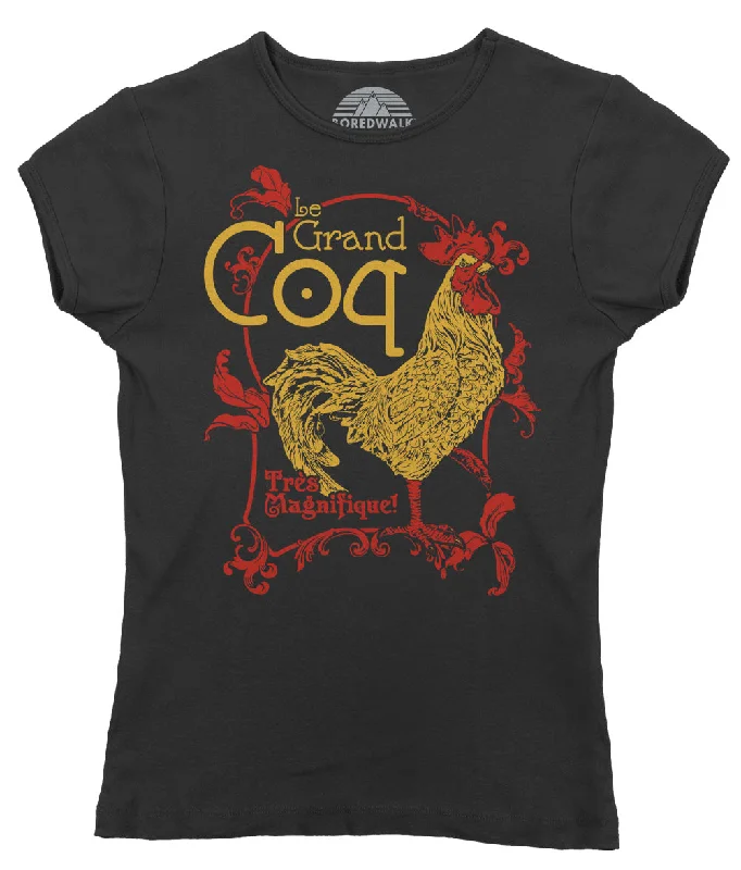 Women's Le Grand Coq T-Shirt - By Ex-Boyfriend Lace Blend Ribbed Blend Corduroy Blend