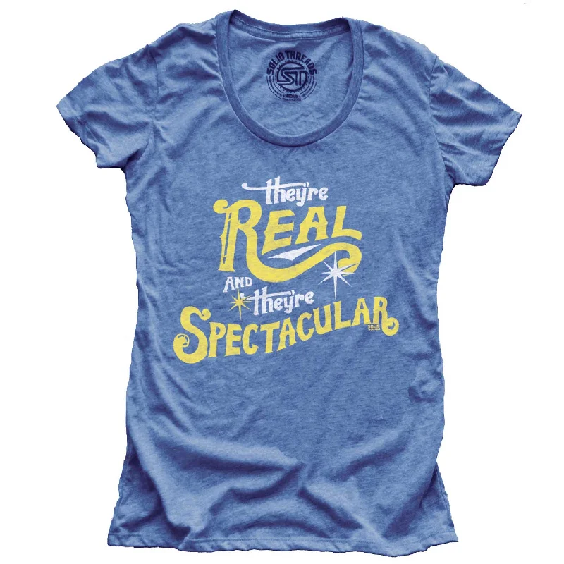 Women's They're Real and They're Spectacular T-shirt Mesh Blend Leather Blend Suede Blend