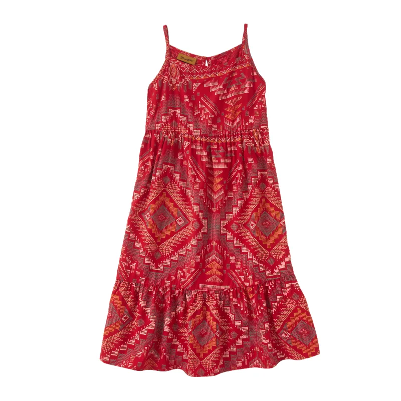 Wrangler Girls Retro® Aztec Red Maxi Dress 112346572 Classic V-Neck Maxi Dress