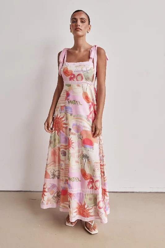 Gina Maxi Dress (Pink) Elegant Maxi Dress with Slit